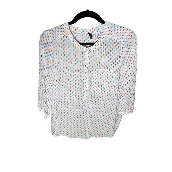 NYJD nautical theme blouse size PS - Picture 2 of 6